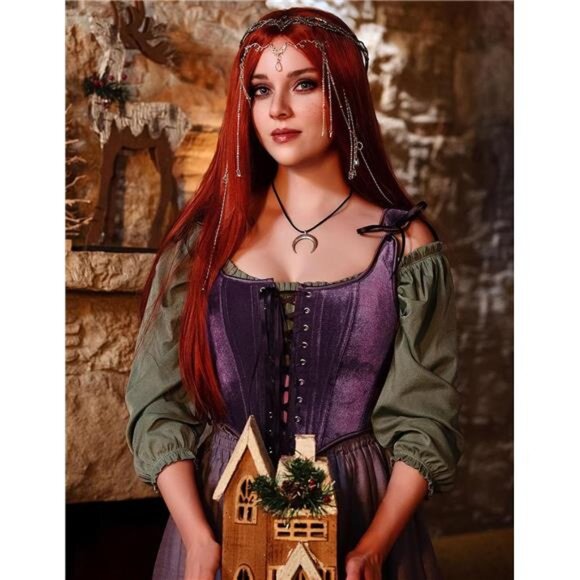 Renaissance Corset Tops for Women Purple - Picture 5 of 6